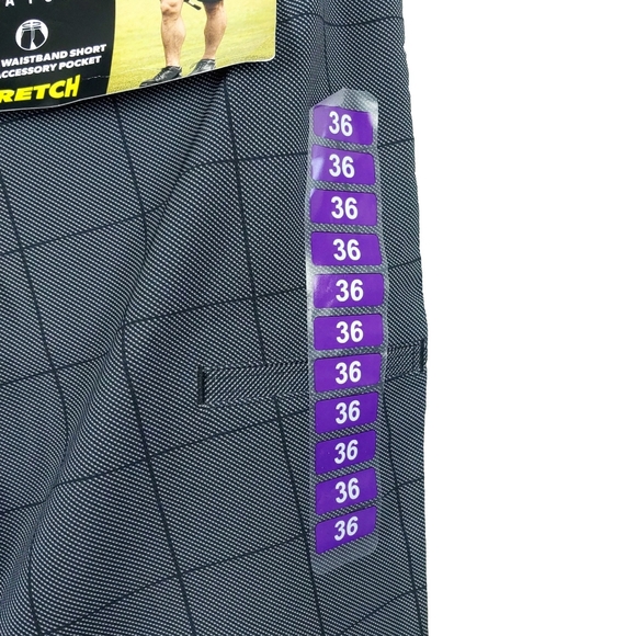 NWT PGA Tour Mens 36 Grey Plaid Stretch Shorts - Picture 6 of 7